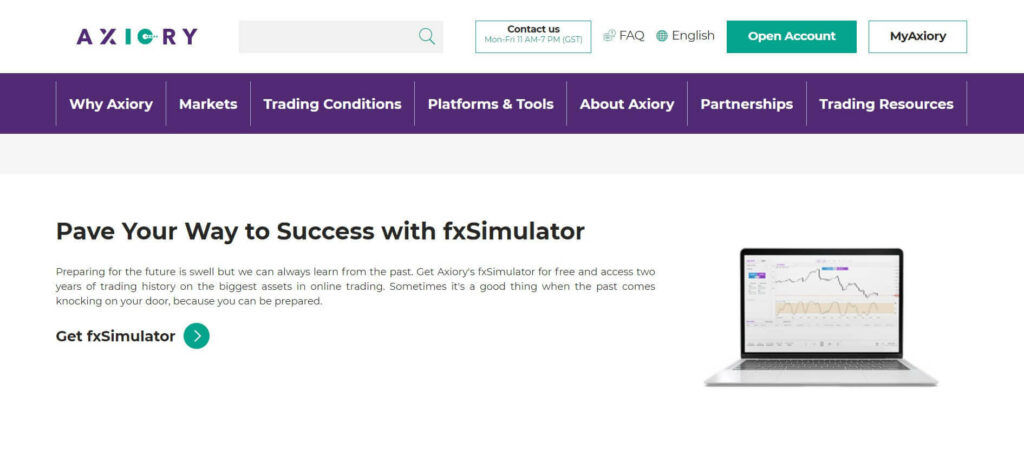 der fxsimulator von axiory