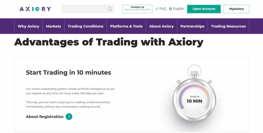 Axiory kontoregister