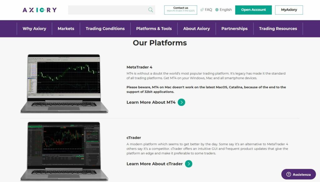 trading plattformen von axiory
