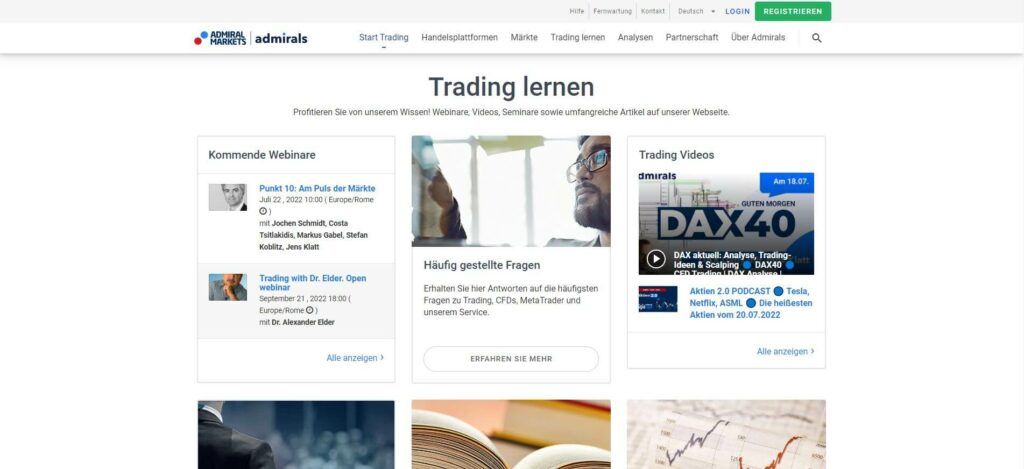 admirals trading lernen