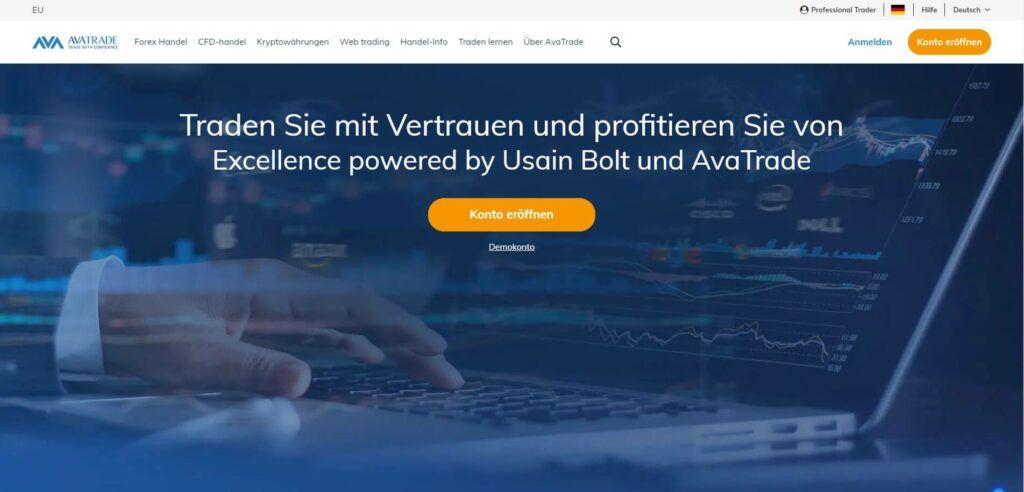 die homepage von avatrade