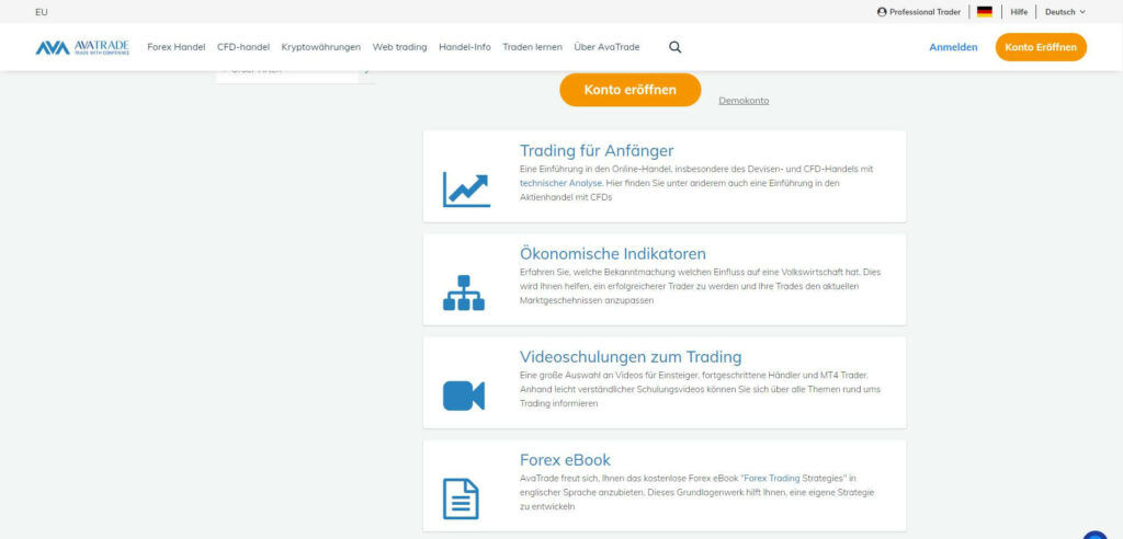 von avatrade angebotene pädagogische instrumente