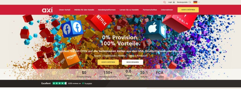 die homepage von axi
