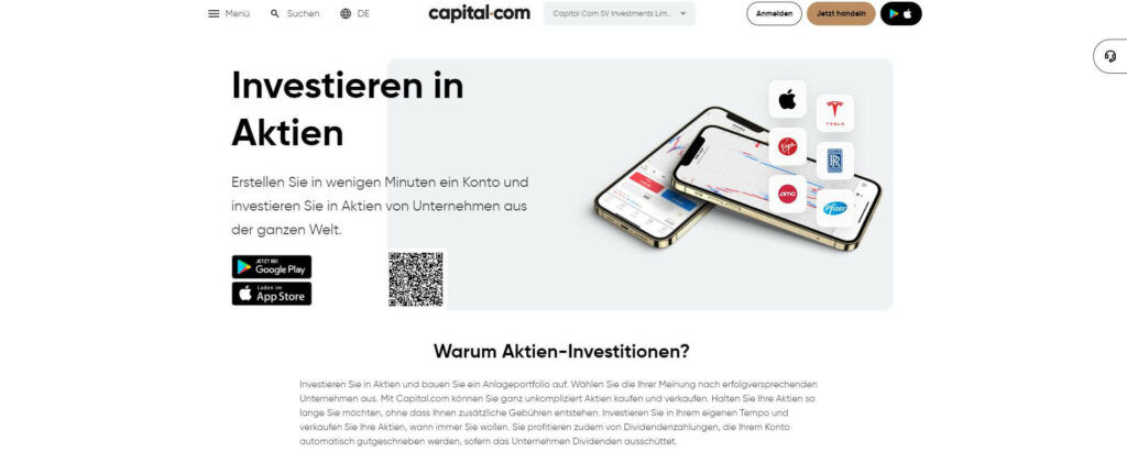 Investieren Sie in Aktien und andere Märkte mit Capital.com