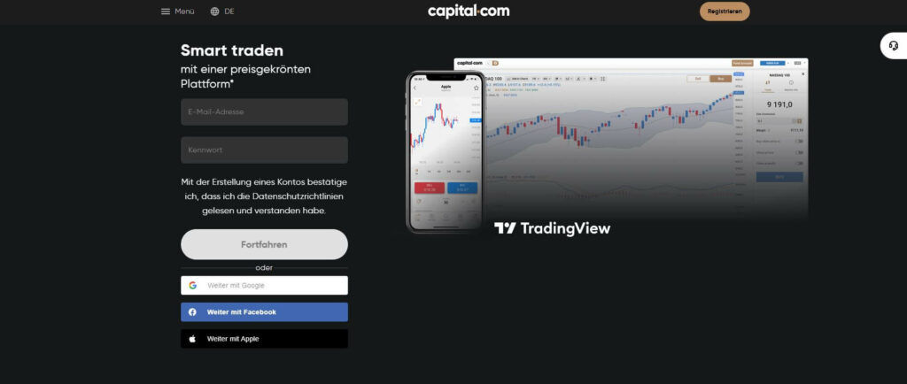 Capital.com bietet die TradingView-Plattform