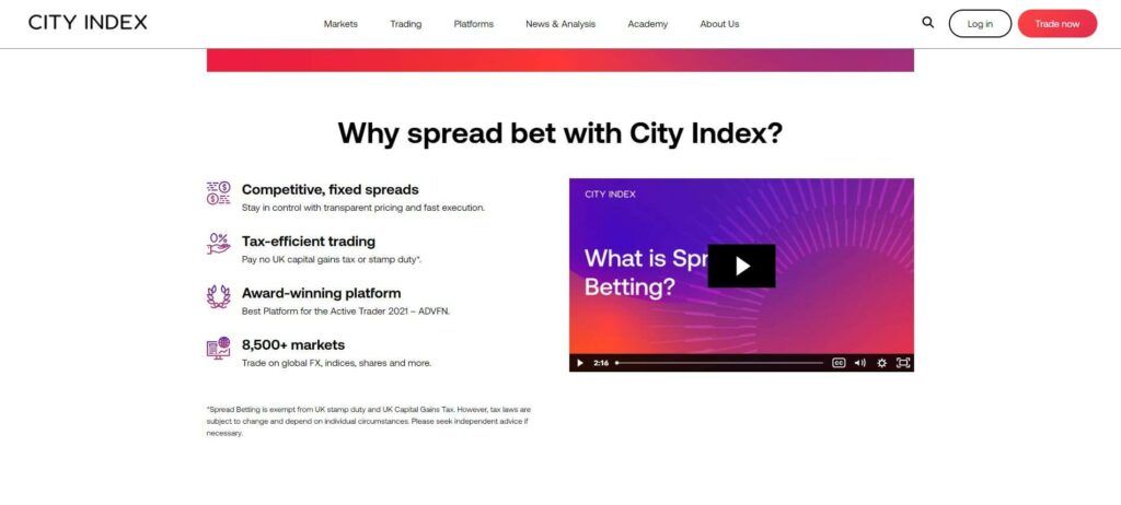 city index spreadwetten-Seite