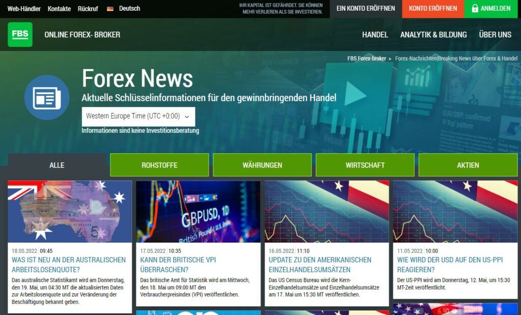 Aktuelle Schlüsselinformationen für den gewinnbringenden Handel