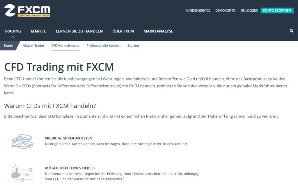 CFD Trading mit FXCM