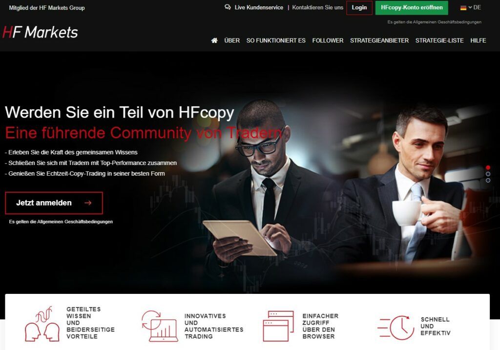 Werden Sie ein Teil von HFcopy Eine führende Community von Tradern