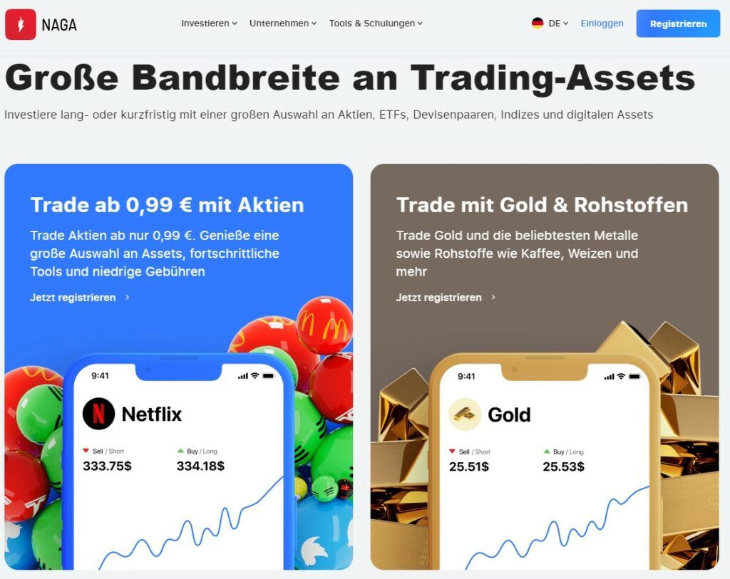 Große Bandbreite an Trading-Assets