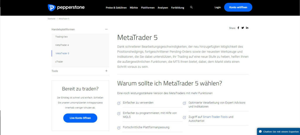 plattform mt5 von pepperstone