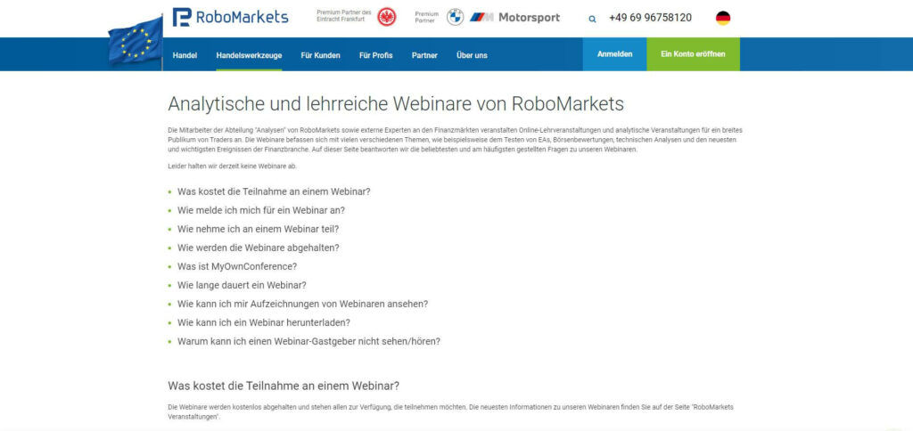 analytische und lehrreiche webinare von robomarkets