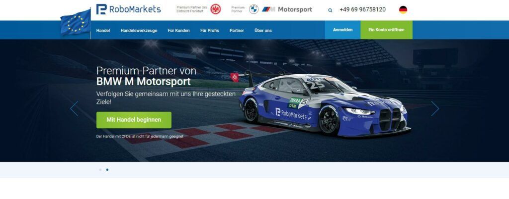 die homepage von robomarkets