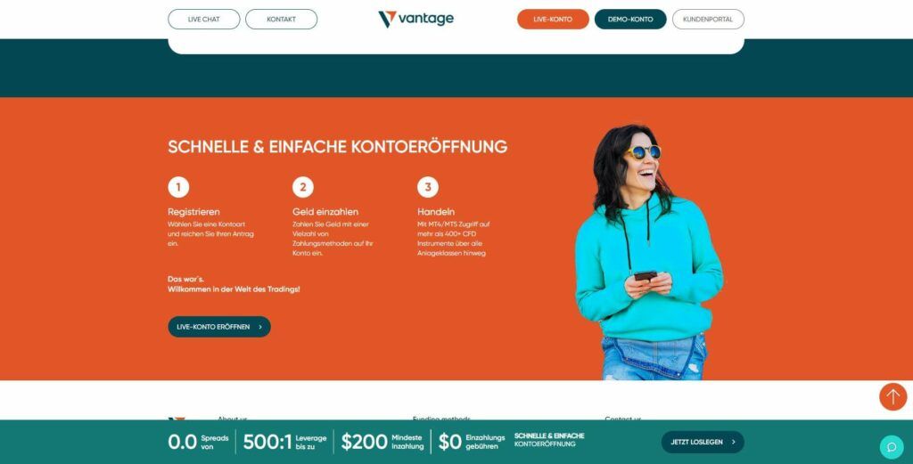 wie man schnell ein Vantage-Konto eröffnet