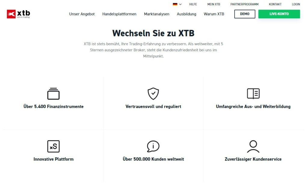 xtb wechseln