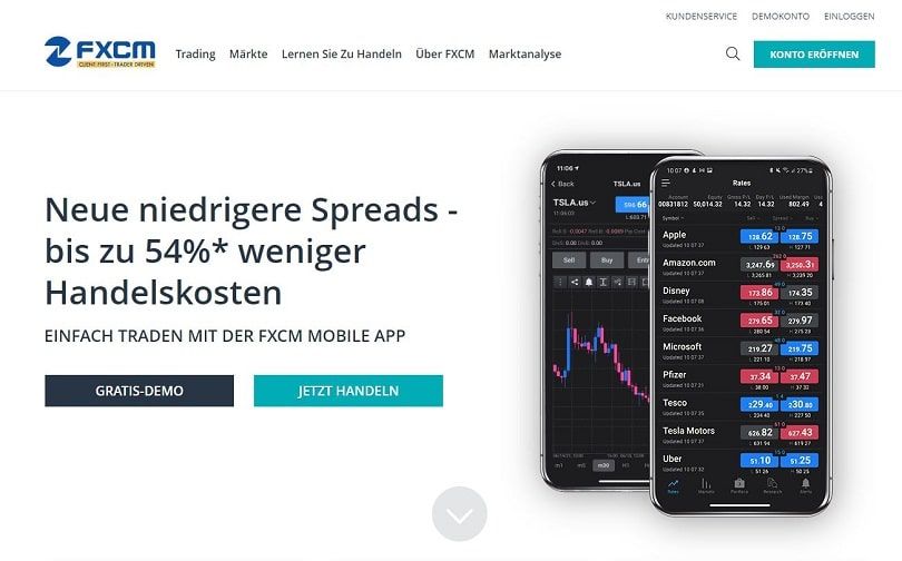 fxcm homepage kostenlos demo button