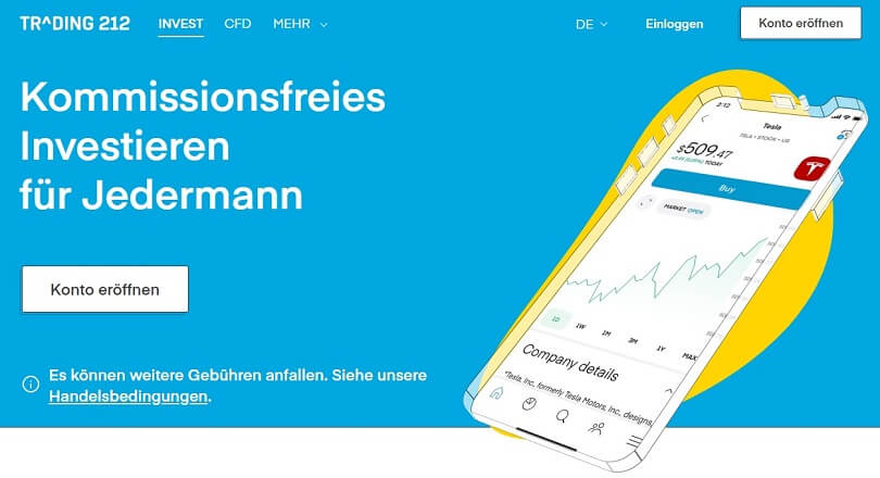 Eröffnen Sie Ihr trading 212-Demokonto auf der Homepage