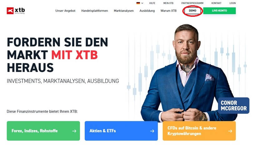 Eröffnen Sie Ihr zulutrade-Demokonto auf der Homepage
