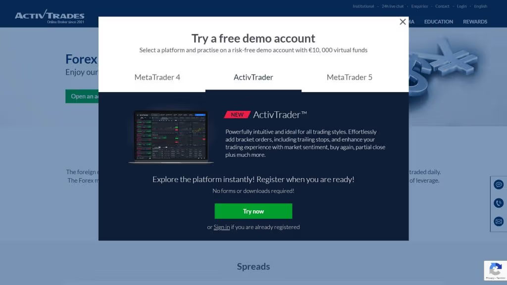 activtrades demo account
